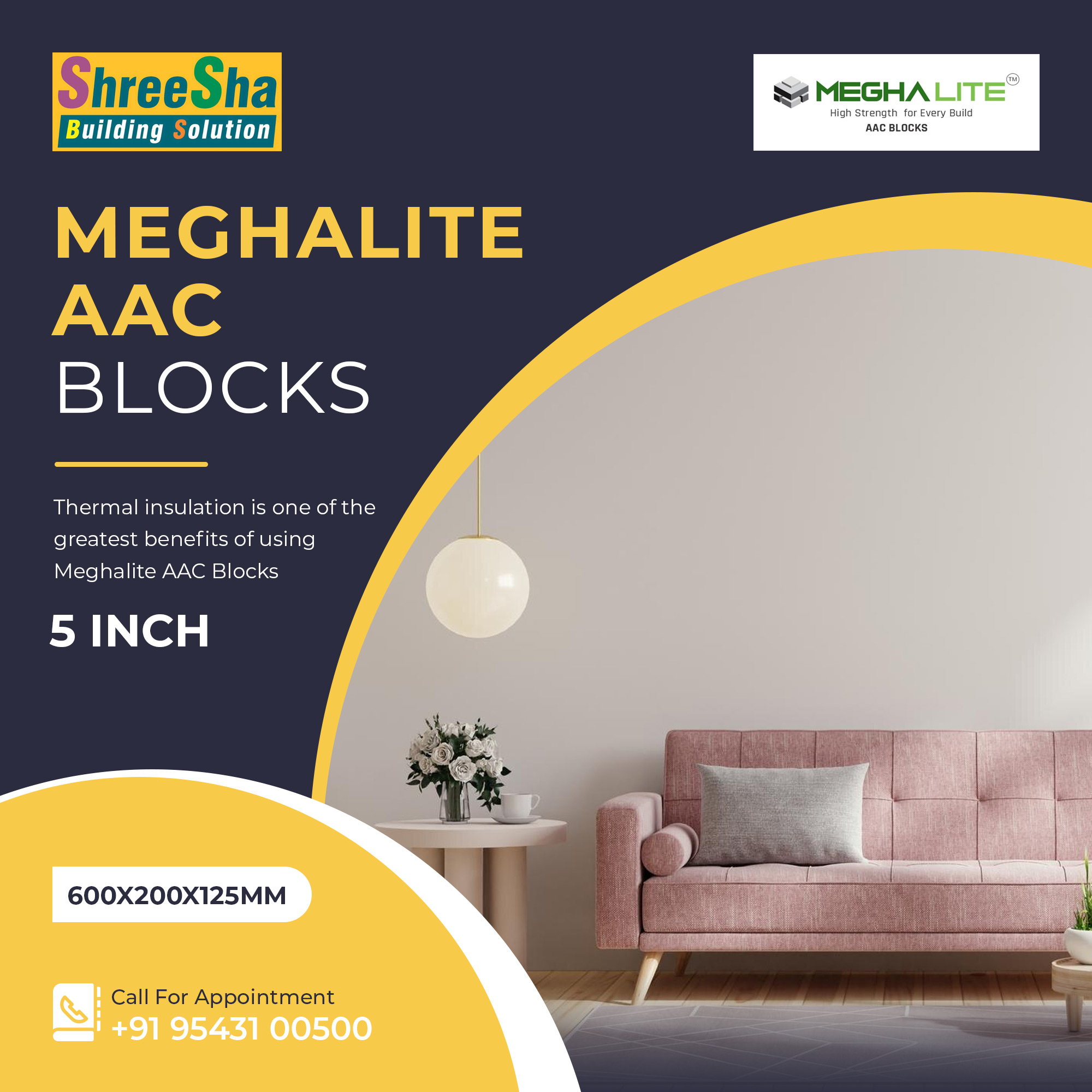 Meghalite AAC Blocks 5 Inch